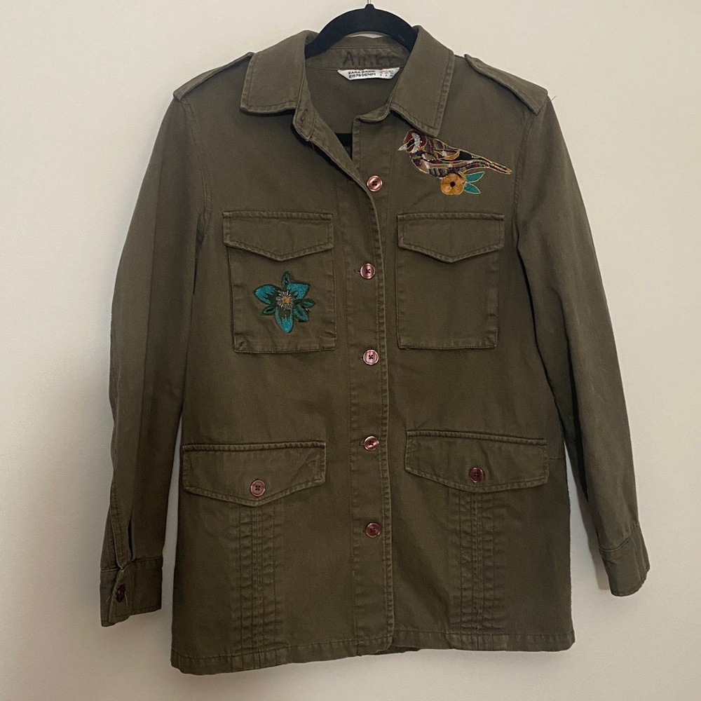 Rare Vintage Zara Utility Jacket with Embroidery